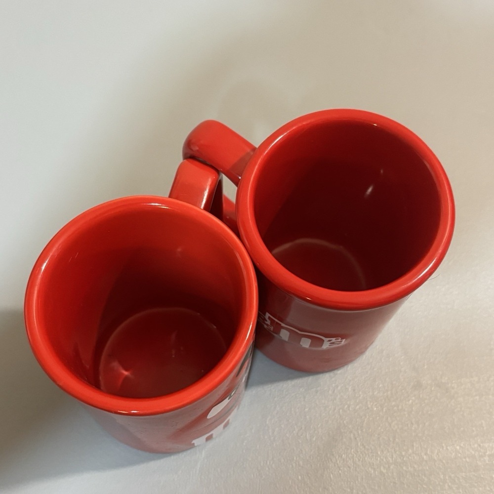 Two M&M's Red Mugs 12 oz Coffee Tea Cups Collectible Official Licensed 2011-2012 - Picture 4 of 10
